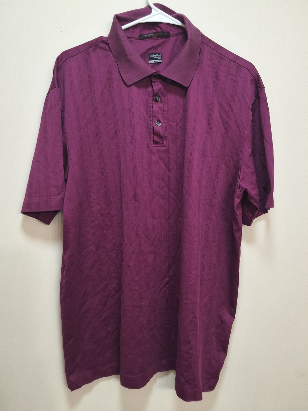 Nike Tiger Woods Collection Maroon Vertical Stripe Polo Shirt XL